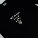 Prada Black Knitted Long Sleeve Oversized Jumper with Logo Detail IT 50 (UK 18)