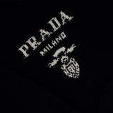 Prada Black Knitted Long Sleeve Oversized Jumper with Logo Detail IT 50 (UK 18)