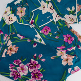 Olivia Von Halle Teal Floral Two-Piece Shirt and Trouser Set Size 2 (UK 10)