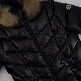 Moncler Black Fulmarus Hooded Diamond-Quilted Long Down Jacket with Brown Fur Size 6 (UK 20) RRP £1,790