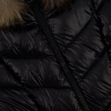 Moncler Black Fulmarus Hooded Diamond-Quilted Long Down Jacket with Brown Fur Size 6 (UK 20) RRP £1,790