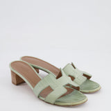 Hermès Oasis Sandals in Vert d'Eau Alligator Leather Size EU 37.5 RRP £3,250