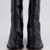 Hermès Black Jumping Boots in Calfskin Leather with Palladium Buckle Size EU 38.5  RRP £2,300