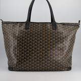 Goyard Saint Artois Black Shoulder Tote Bag in Goyardine Canvas and Chevroches Calfskin