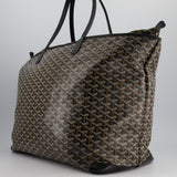 Goyard Saint Artois Black Shoulder Tote Bag in Goyardine Canvas and Chevroches Calfskin