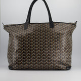 Goyard Saint Artois Black Shoulder Tote Bag in Goyardine Canvas and Chevroches Calfskin