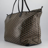 Goyard Saint Artois Black Shoulder Tote Bag in Goyardine Canvas and Chevroches Calfskin