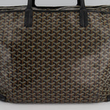 Goyard Saint Artois Black Shoulder Tote Bag in Goyardine Canvas and Chevroches Calfskin