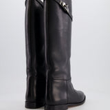 Hermès Black Jumping Boots in Calfskin Leather with Palladium Buckle Size EU 38.5  RRP £2,300