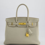 Hermès Birkin 30cm Bag in Beton Togo Leather with Palladium Hardware