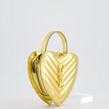 Saint Laurent Gold Love Heart Cross-Body Bag in Smooth Calfskin with Gold Hardware