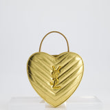 Saint Laurent Gold Love Heart Cross-Body Bag in Smooth Calfskin with Gold Hardware