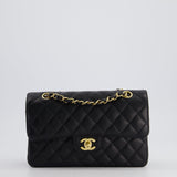 Chanel Black Small Classic Double Flap Bag in Caviar Leather with Gold Hardware