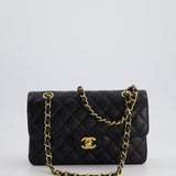 Chanel Black Small Classic Double Flap Bag in Caviar Leather with Gold Hardware