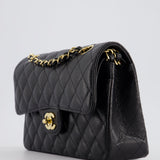 Chanel Black Small Classic Double Flap Bag in Caviar Leather with Gold Hardware