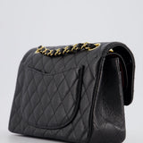 Chanel Black Small Classic Double Flap Bag in Caviar Leather with Gold Hardware