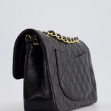 Chanel Black Small Classic Double Flap Bag in Caviar Leather with Gold Hardware