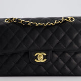 Chanel Black Small Classic Double Flap Bag in Caviar Leather with Gold Hardware