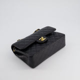 Chanel Black Small Classic Double Flap Bag in Caviar Leather with Gold Hardware