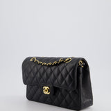 Chanel Black Small Classic Double Flap Bag in Caviar Leather with Gold Hardware