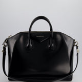 Givenchy Black Antigona Tote Bag with Silver Hardware