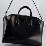 Givenchy Black Antigona Tote Bag with Silver Hardware