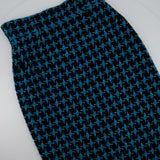 Chanel 07/A Turquoise Houndstooth Pencil Skirt Size FR 36 (UK 8)