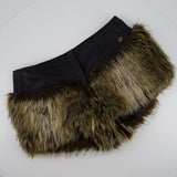 Chanel FW/10 Brown Faux Fur and Leather Shorts Size FR 36 (UK 8)