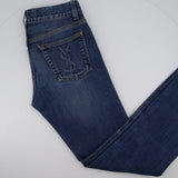 Yves Saint Laurent Blue Stone Wash Skinny Jeans with YSL Logo Detail Size FR 34 (UK 6)