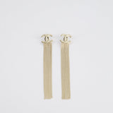 Chanel Fall Winter 2024 Pre-Colledtion Champagne Gold CC Pendant Chain Earrings