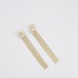 Chanel Fall Winter 2024 Pre-Colledtion Champagne Gold CC Pendant Chain Earrings