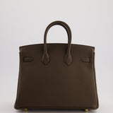 Hermès Birkin 25cm Bag Retourne in Ecorce Togo Leather with Gold Hardware