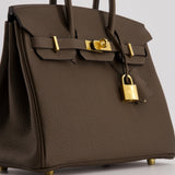 Hermès Birkin 25cm Bag Retourne in Ecorce Togo Leather with Gold Hardware