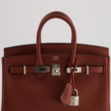 Hermès Birkin 25cm Retourne in Rouge H Swift Leather with Palladium Hardware