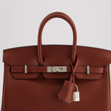 Hermès Birkin 25cm Retourne in Rouge H Swift Leather with Palladium Hardware