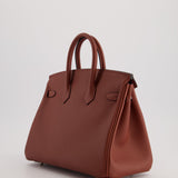 Hermès Birkin 25cm Retourne in Rouge H Swift Leather with Palladium Hardware