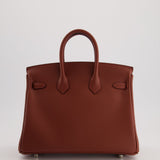 Hermès Birkin 25cm Retourne in Rouge H Swift Leather with Palladium Hardware