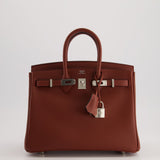 Hermès Birkin 25cm Retourne in Rouge H Swift Leather with Palladium Hardware