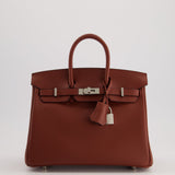 Hermès Birkin 25cm Retourne in Rouge H Swift Leather with Palladium Hardware