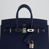 Hermès Birkin 25cm Sellier in Bleu Navy Epsom Leather with Palladium Hardware