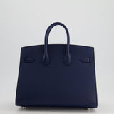 Hermès Birkin 25cm Sellier in Bleu Navy Epsom Leather with Palladium Hardware