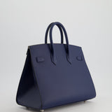 Hermès Birkin 25cm Sellier in Bleu Navy Epsom Leather with Palladium Hardware