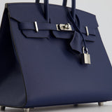 Hermès Birkin 25cm Sellier in Bleu Navy Epsom Leather with Palladium Hardware