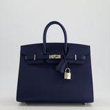 Hermès Birkin 25cm Sellier in Bleu Navy Epsom Leather with Palladium Hardware