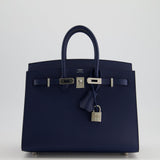 Hermès Birkin 25cm Sellier in Bleu Navy Epsom Leather with Palladium Hardware