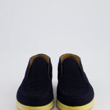 Loro Piana Navy Wool Open Walk Shoes Size EU 39