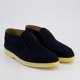 Loro Piana Navy Wool Open Walk Shoes Size EU 39