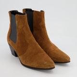 Saint Laurent Camel Suede Chelsea Heeled Boots Size EU 39 RRP £945