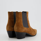 Saint Laurent Camel Suede Chelsea Heeled Boots Size EU 39 RRP £945