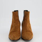 Saint Laurent Camel Suede Chelsea Heeled Boots Size EU 39 RRP £945